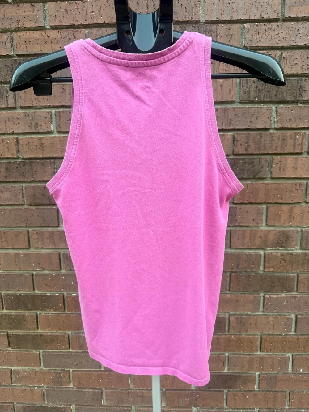 Nike Womens Dri-Fit Graphic Training Tank Top Pink Swoosh JDIY Athletic Logo XS